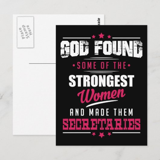 God maakte secretarissen hilarisch beroepsontwerp briefkaart (Voorkant / Achterkant)