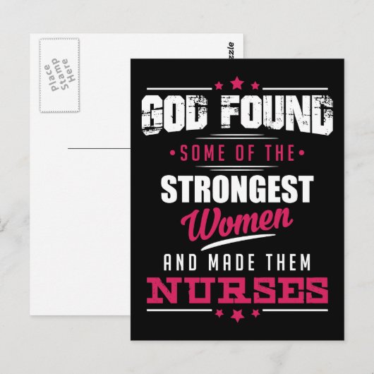 God maakte verpleegkundigen hilarisch beroep ontwe briefkaart (Voorkant / Achterkant)