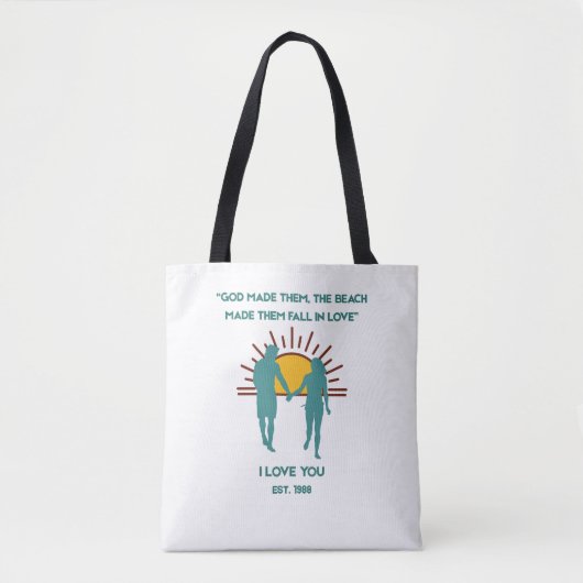 God maakte ze Strand Liefde Luxe Tote Bag (Voorkant)