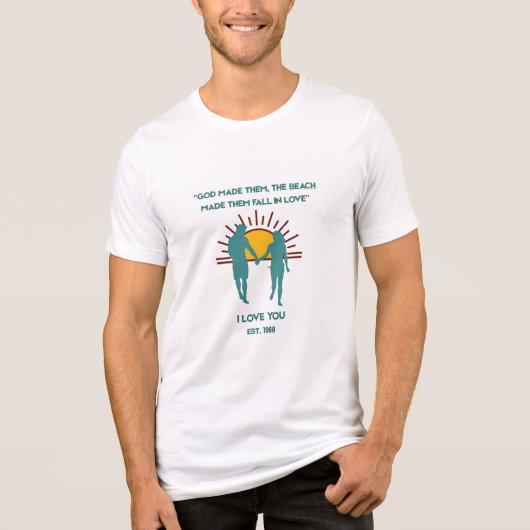 God maakte ze Strand Liefde Luxe Tri-Blend Shirt (Voorkant)
