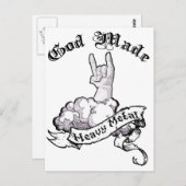 God maakte zware metalen briefkaart (Voorkant / Achterkant)