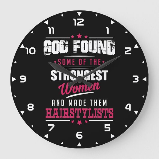 God Made HairStylists Hilarious Profession Design Grote Klok (Voorkant)