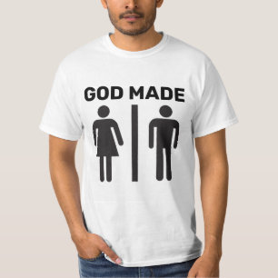 GOD MADE MALE VROUW ICONS T-Shirts