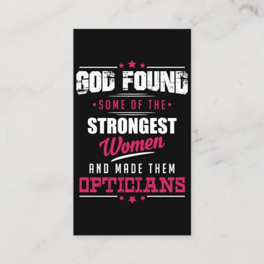 God Made Opticians Hilarious Profession Design Visitekaartje (Voorkant)