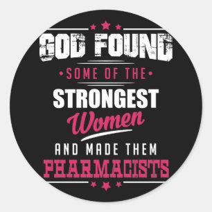 God Made Pharmacoists Hilarious Profession Design Ronde Sticker