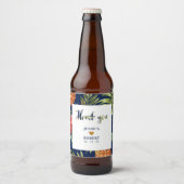 God & Marine | Tropisch Trouwfeest Bierlabel Bier Etiket (Voorkant)