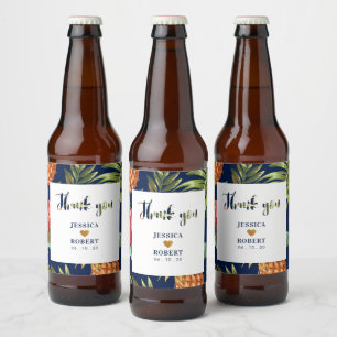 God & Marine   Tropisch Trouwfeest Bruilofts Bierl Bier Etiket