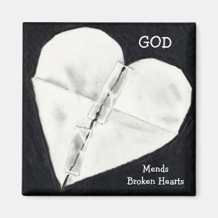 GOD MENDS BROKEN HARTS: PENCIL REALISM MAGNEET