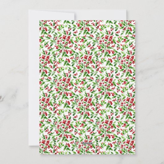 God met de Rode en Groene Religieuze Foto van ons Feestdagenkaart (Achterkant)