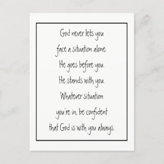 God met jou altijd nooit alleen Inspirerend Briefkaart
