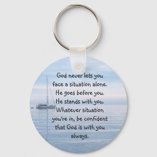 God met jou altijd nooit alleen Inspirerend Sleutelhanger (Voorkant)