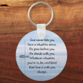 God met jou altijd nooit alleen Inspirerend Sleutelhanger (Voorkant)