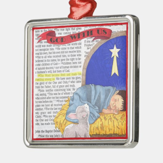 God met ons kerstversiering metalen ornament (Links)