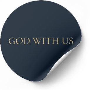 GOD MET ONS – Navy Minimal Kerst Sticker