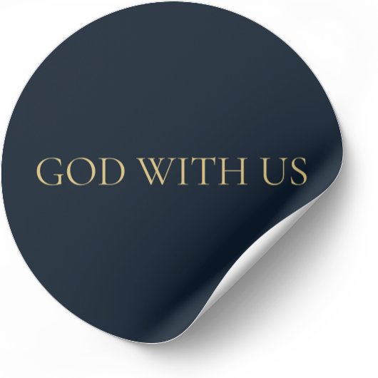 GOD MET ONS – Navy Minimal Kerst Sticker