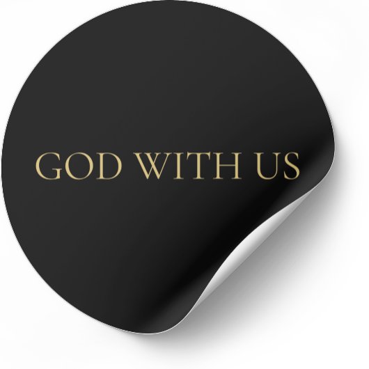 GOD MET UNS – Kerststicker Ronde Sticker
