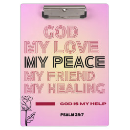 God, Mijn Liefde & Hulp Psalm 28:7 Klembord