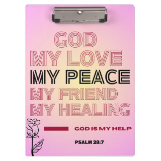 God, Mijn Liefde & Hulp Psalm 28:7 Klembord