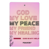 God, Mijn Liefde & Hulp Psalm 28:7 Mini Klembord (Achterkant)