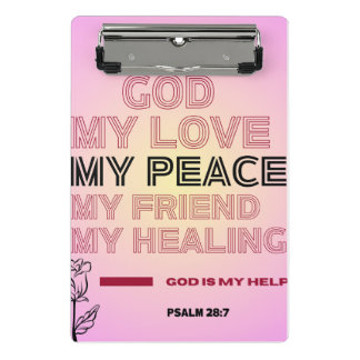 God, Mijn Liefde & Hulp Psalm 28:7 Mini Klembord