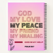 God, Mijn Liefde & Hulp Psalm 28:7 Spiraal Noteb Notitieboek (Achterkant)