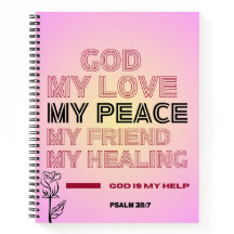   God, Mijn Liefde & Hulp Psalm 28:7 Spiraal Noteb