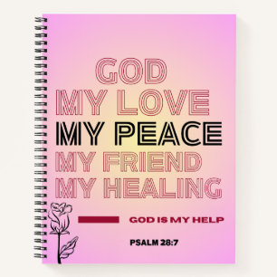 God, Mijn Liefde & Hulp Psalm 28:7 Spiraal Noteb Notitieboek