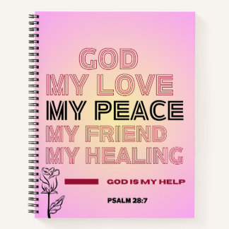 God, Mijn Liefde & Hulp Psalm 28:7 Spiraal Noteb Notitieboek