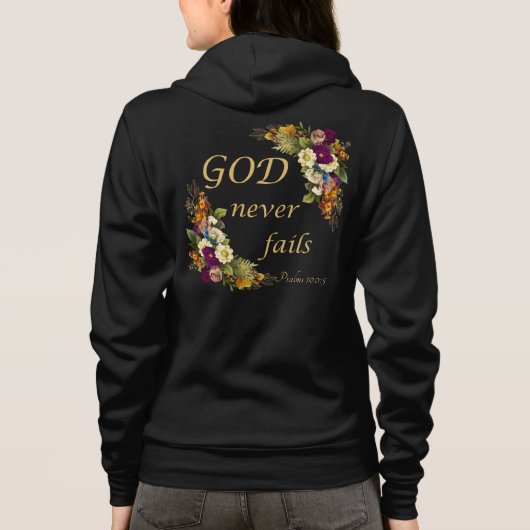 GOD mislukt nooit - Christelijke geloofsbijbel voo Hoodie (Achterkant)