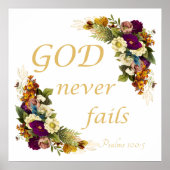 GOD mislukt nooit - Christelijke geloofsbijbel voo Poster (Voorkant)