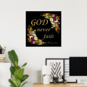 GOD mislukt nooit - Christelijke geloofsbijbel voo Poster (Thuiskantoor)