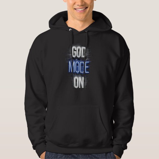 god mode aan videospellen computer it nerd geek hoodie (Voorkant)