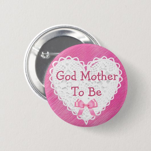 God Moeder om Button te worden van het Baby shower (Voorkant /achterkant)
