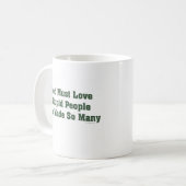 God moet van stommerik houden koffiemok (Voorkant links)