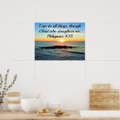 GOD MORNING GOD PHILIPPIANS 4:13 SUNRISE POSTER (Keuken)