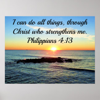 GOD MORNING GOD PHILIPPIANS 4:13 SUNRISE POSTER
