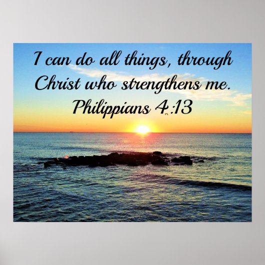 GOD MORNING GOD PHILIPPIANS 4:13 SUNRISE POSTER (Voorkant)