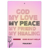  God, My Love & Help Psalm 28:7  Klembord (Achterkant)
