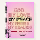 God, My Love & Help Psalm 28:7 Spiral Notebook Notitieboek (Voorkant)