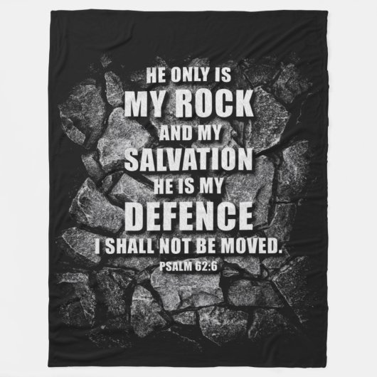 GOD My Rock & Salvation - Christelijke Faith Verse Fleece Deken (Voorkant)