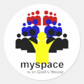 God MySpace Ronde Sticker (Voorkant)