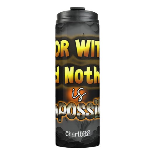 God niets is onmogelijk gloed thermosbeker (Voorkant)