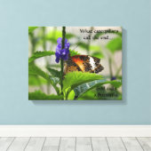 God noemt een vlinderschildoek canvas afdruk (Insitu (Houten vloer))