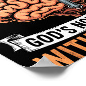 God Not Done Brain Tumor Jesus Christian Bible Bra Poster (Hoek)