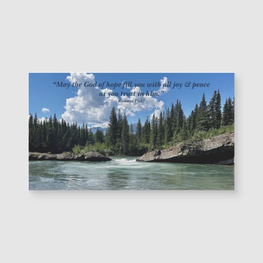 God of Hope Quote Mountain River Photograph Magnet (Voorkant)