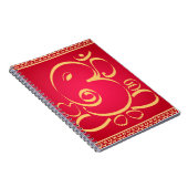God Om Ganesha op rood Notitieboek (Rechterzijde)