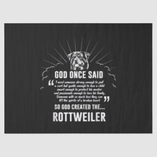 God Once zei Rottweiler | Funny Dog Lovers Tissuepapier