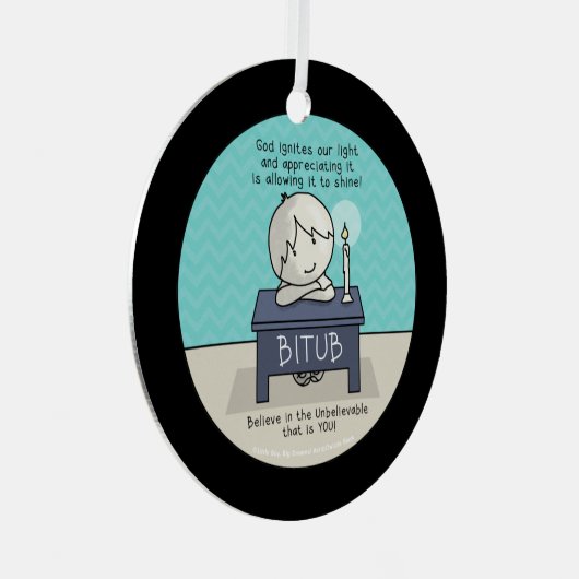 God onttrekt ons licht metalen ornament (Voorkant Rechts)