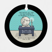 God onttrekt ons licht metalen ornament (Voorkant)