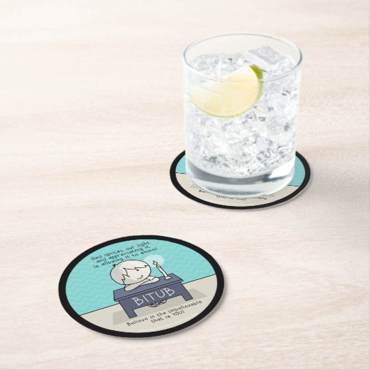 God onttrekt ons licht ronde kartonnen onderzetter (Insitu)